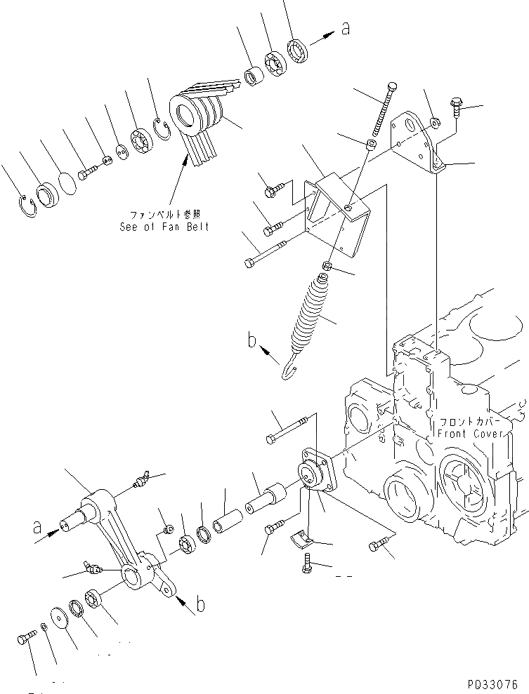 Схема запчастей Komatsu SA6D140-1EE - НАТЯЖНОЙ РОЛИК(№-77) ДВИГАТЕЛЬ