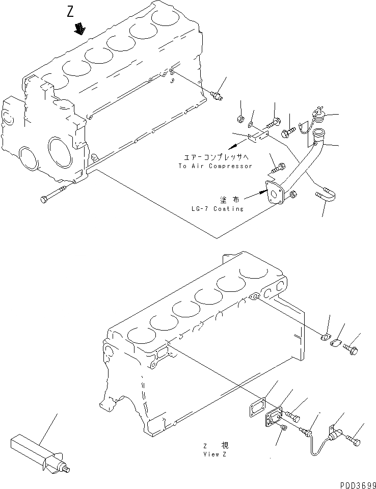 Схема запчастей Komatsu SA6D140-1N - МАСЛОНАЛИВНОЙ ПАТРУБОК И ДАТЧИК (МОРОЗОУСТОЙЧИВ. СПЕЦИФИКАЦИЯ.)(№987-) ДВИГАТЕЛЬ