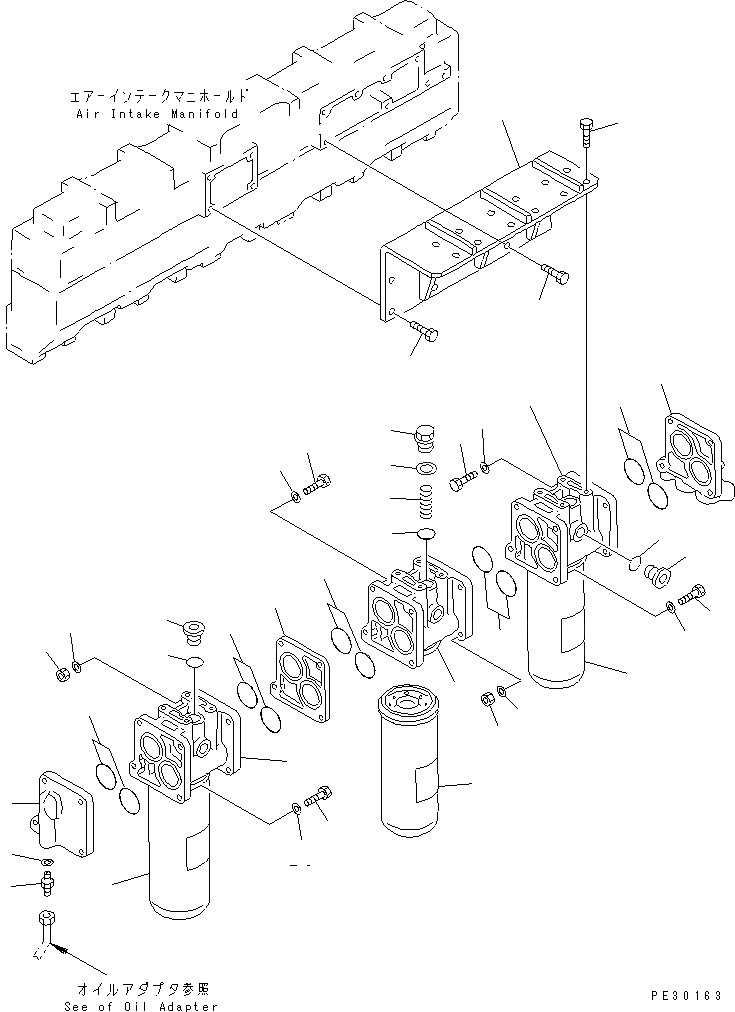 Схема запчастей Komatsu SA6D140-1N - МАСЛ. ФИЛЬТР (С BY-PASS МАСЛ. ФИЛЬТР)(№99-) ДВИГАТЕЛЬ