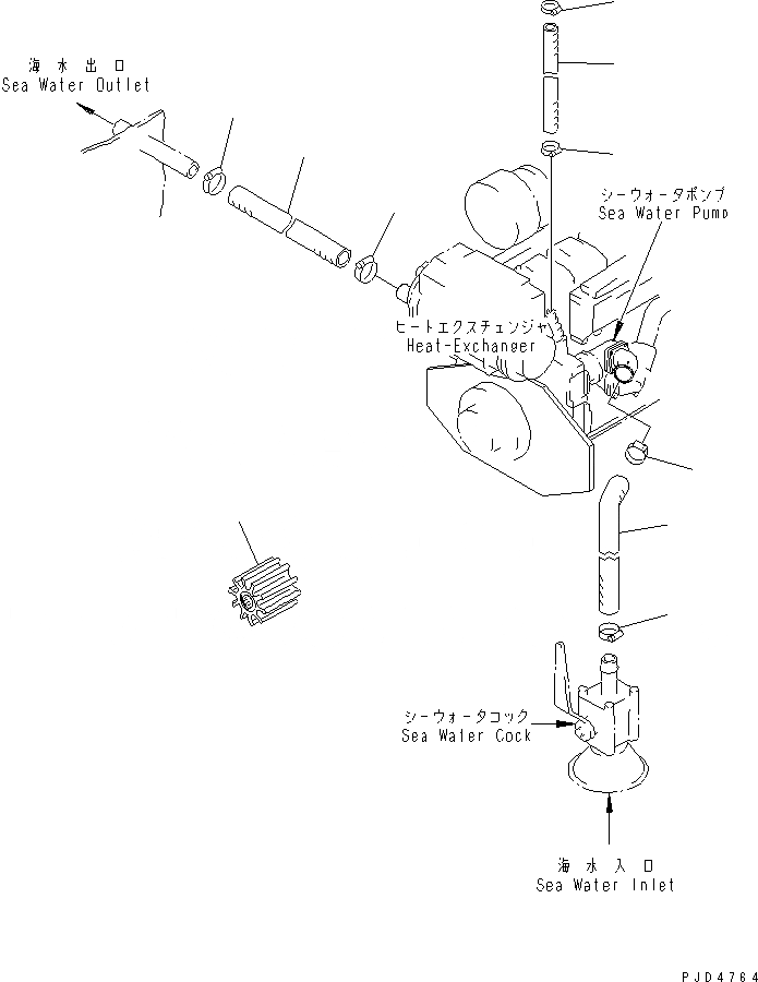 Схема запчастей Komatsu SA6D140-1PP - ШЛАНГИ FURNISHING (ОПЦИОНН) ДВИГАТЕЛЬ