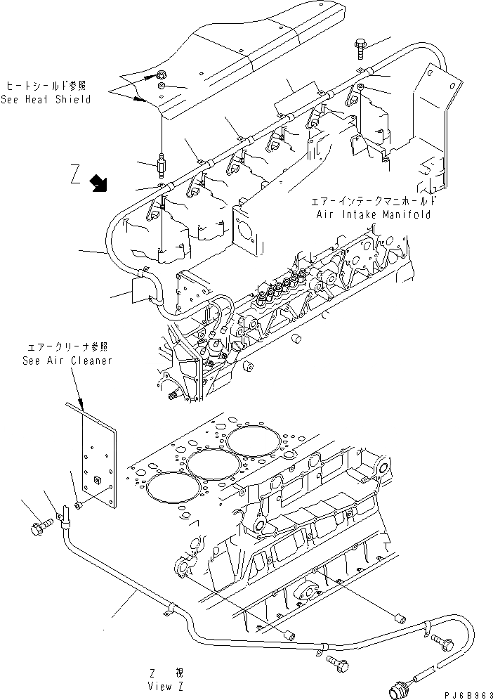 Схема запчастей Komatsu SA6D140E-3E-7 - ЭЛЕКТРОПРОВОДКА (/) ТОПЛИВН. ВПРЫСК ДВИГАТЕЛЬ