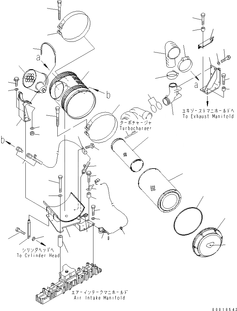 Схема запчастей Komatsu SA6D140E-2A-7 - ВОЗДУХООЧИСТИТЕЛЬ (С ТЕРМОЗАЩИТА) (RADIAL УПЛОТНЕНИЕ ТИП)(№-) ДВИГАТЕЛЬ