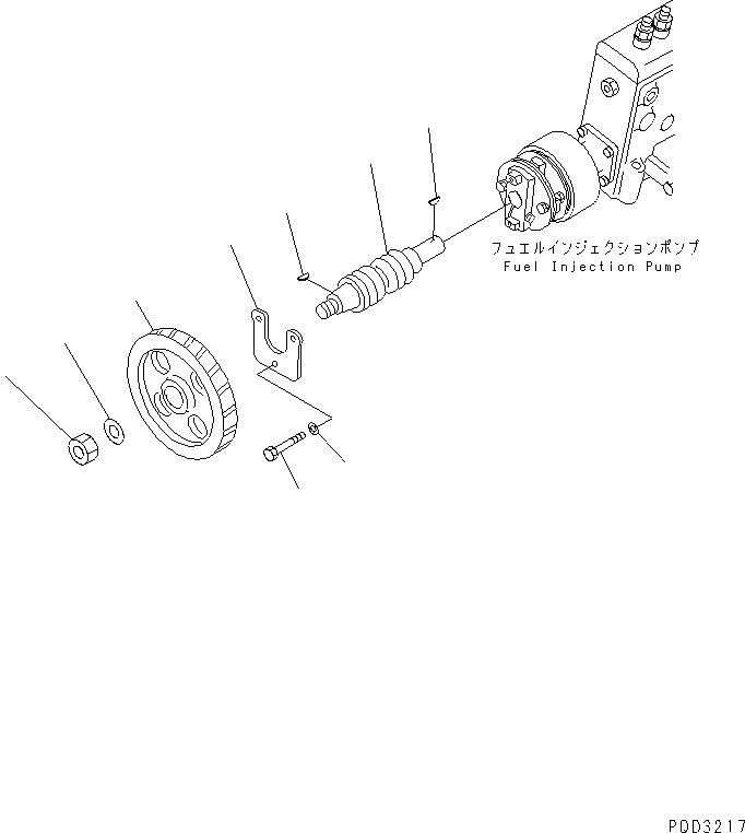 Схема запчастей Komatsu SA6D140E-2A-7 - ПРИВОД ТОПЛ. НАСОСА ДВИГАТЕЛЬ