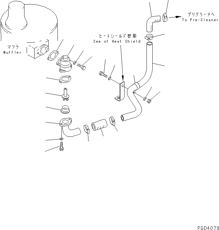 Схема запчастей Komatsu SA6D140-2D-G - ЭЖЕКТОРНАЯ ТРУБА(№97-) ДВИГАТЕЛЬ