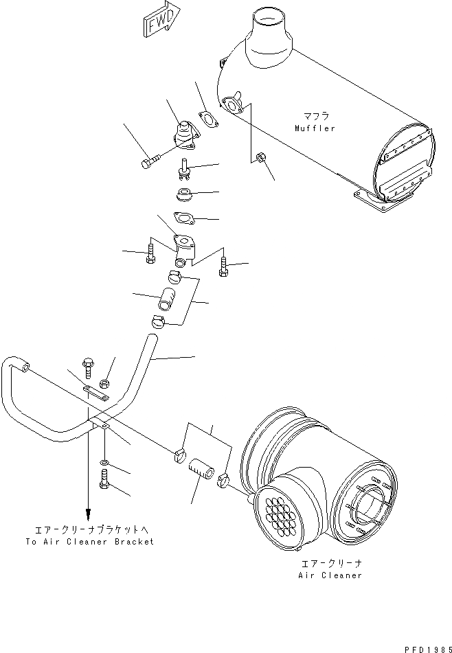 Схема запчастей Komatsu SA6D140-2B-G - ЭЖЕКТОРНАЯ ТРУБА(№7-) ДВИГАТЕЛЬ