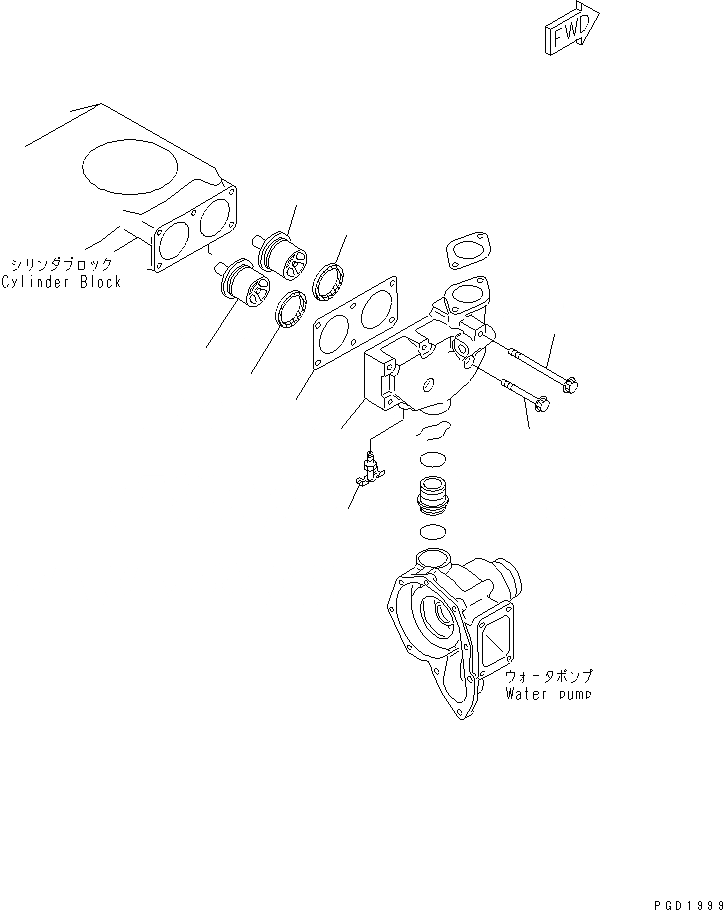 Схема запчастей Komatsu SA6D140-2B-G - ТЕРМОСТАТ(№8-78) ДВИГАТЕЛЬ