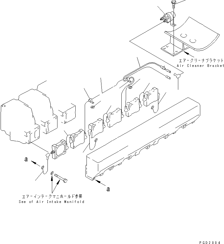 Схема запчастей Komatsu SA6D140-2B-G - ОБОГРЕВАТЕЛЬ. ЭЛЕКТРОПРОВОДКА(№9-89) ДВИГАТЕЛЬ