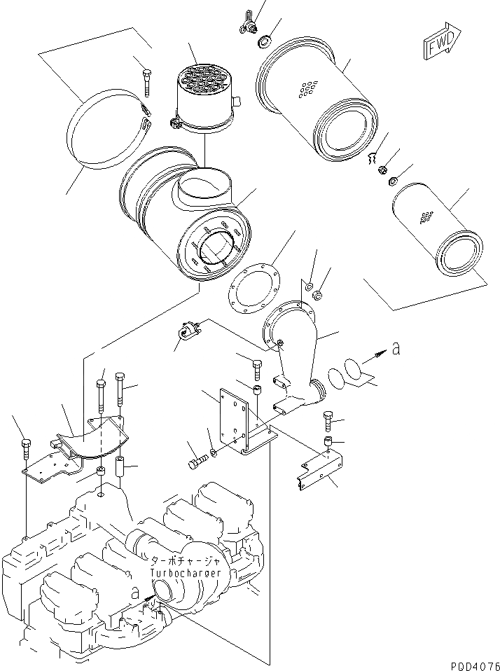 Схема запчастей Komatsu SA6D140-2C-G - ВОЗДУХООЧИСТИТЕЛЬ КРЕПЛЕНИЕ (МОРОЗОУСТОЙЧИВ. СПЕЦИФИКАЦИЯ)(№78-987) ДВИГАТЕЛЬ