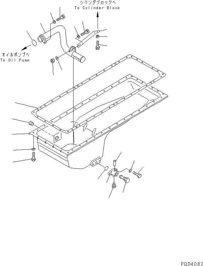 Схема запчастей Komatsu SA6D140-2C-G - МАСЛЯНЫЙ ПОДДОН И ВСАСЫВАЮЩИЙ ПАТРУБОК(№78-987) ДВИГАТЕЛЬ