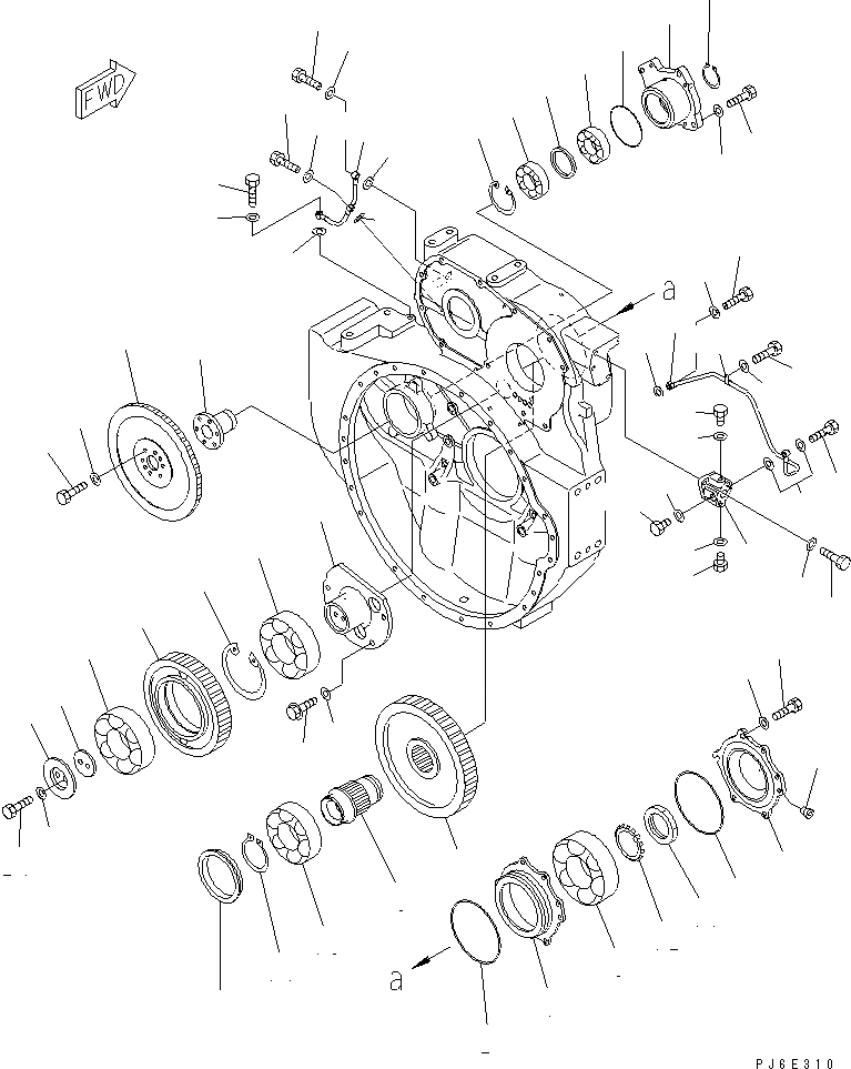 Схема запчастей Komatsu SA6D140-2C-G - МЕХ-М ОТБОРА МОЩНОСТИ И СМАЗКА(№987-) ДВИГАТЕЛЬ