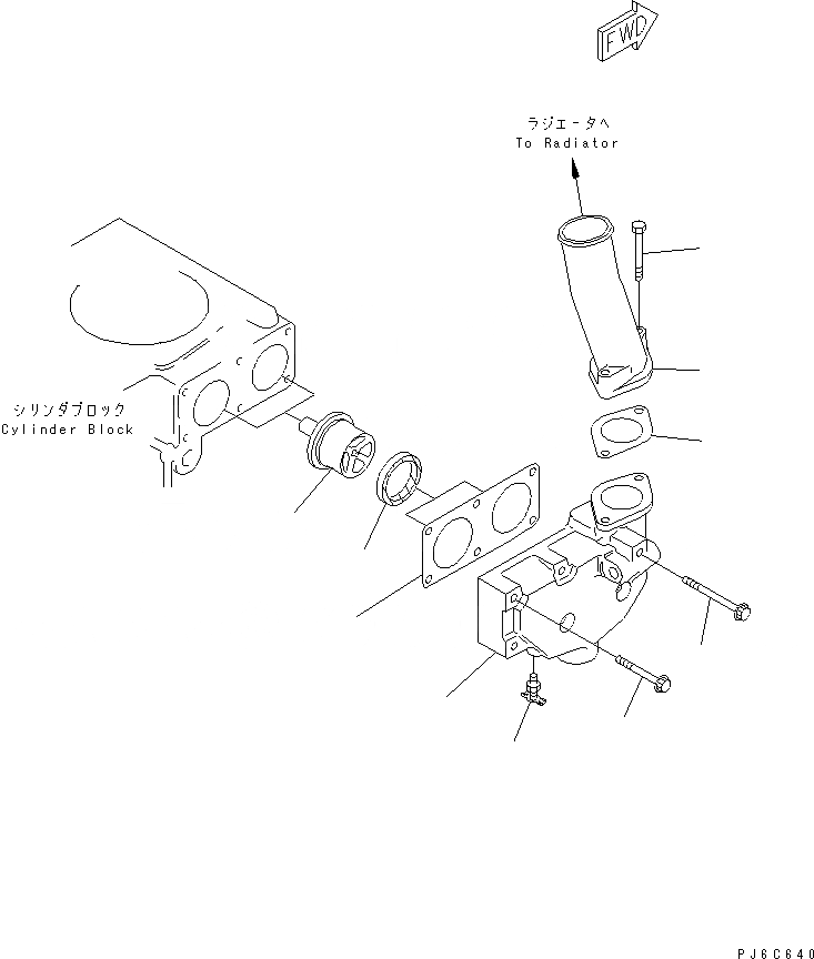 Схема запчастей Komatsu SA6D140-2C-G - ТЕРМОСТАТ(№97-) ДВИГАТЕЛЬ