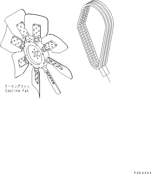 Схема запчастей Komatsu SA6D140-2C-G - РЕМЕНЬ ВЕНТИЛЯТОРА(№78-97) ДВИГАТЕЛЬ