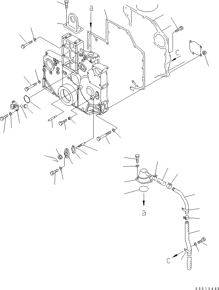 Схема запчастей Komatsu SA6D140-2C-5G - ПЕРЕДН. КРЫШКАAND САПУН КОМПОНЕНТЫ (МОРОЗОУСТОЙЧИВ. СПЕЦИФИКАЦИЯ)(№987-) ДВИГАТЕЛЬ