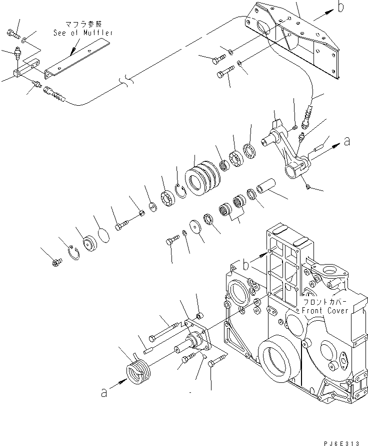 Схема запчастей Komatsu SA6D140-2C-5G - НАТЯЖНОЙ РОЛИК (С ЗАКАЛЕННЫМ ШКИВОМ) (МОРОЗОУСТОЙЧИВ. СПЕЦИФИКАЦИЯ)(№987-) ДВИГАТЕЛЬ