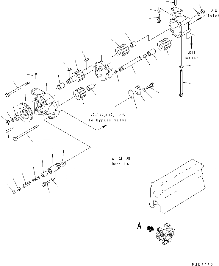 Схема запчастей Komatsu SA6D155-4A-35 - СМАЗЫВ. НАСОС(№8-7) СИСТЕМА СМАЗКИ МАСЛ. СИСТЕМА