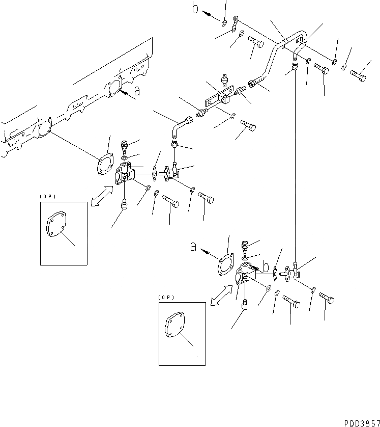 Схема запчастей Komatsu SA6D155-4A-35 - СИСТЕМА ПОДОГРЕВА ВПУСКН. КОЛЛЕКТОРА (/)(№-9) ТОПЛИВН. СИСТЕМА