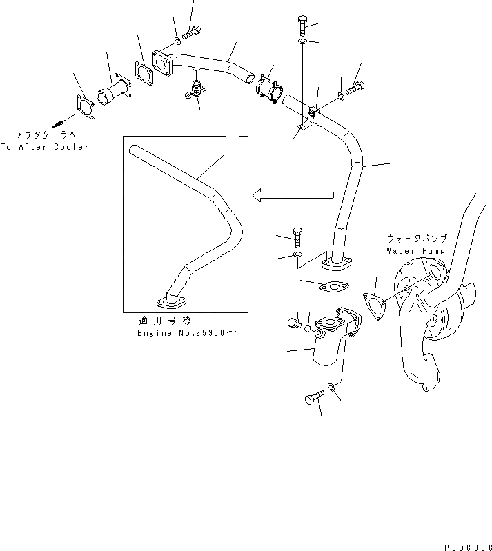 Схема запчастей Komatsu SA6D155-4A-35 - ВОДЯНАЯ ПОМПА (/) ОХЛАЖД-Е И ЭЛЕКТРИКА