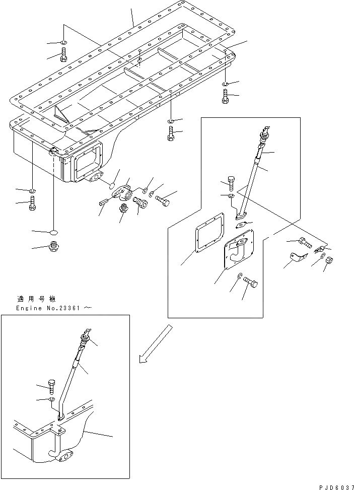 Схема запчастей Komatsu SA6D155-4A-35 - МАСЛЯНЫЙ ПОДДОН(№8-98) БЛОК ЦИЛИНДРОВ