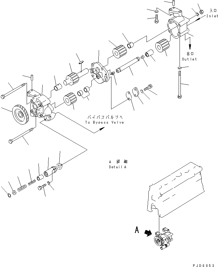 Схема запчастей Komatsu SA6D155-4A-35 - СМАЗЫВ. НАСОС(№7-) СИСТЕМА СМАЗКИ МАСЛ. СИСТЕМА