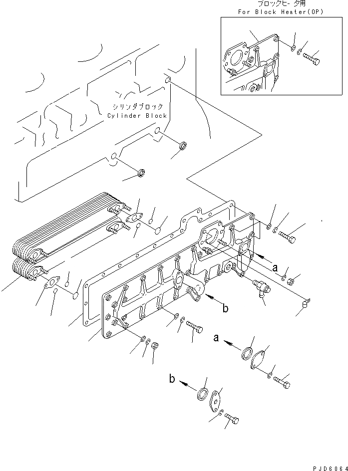 Схема запчастей Komatsu SA6D155-4A-35 - СИСТЕМА СМАЗКИ МАСЛООХЛАДИТЕЛЬ СИСТЕМА СМАЗКИ МАСЛ. СИСТЕМА