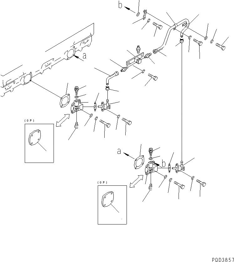 Схема запчастей Komatsu SA6D155-4A-35 - СИСТЕМА ПОДОГРЕВА ВПУСКН. КОЛЛЕКТОРА (/)(№-9) ТОПЛИВН. СИСТЕМА