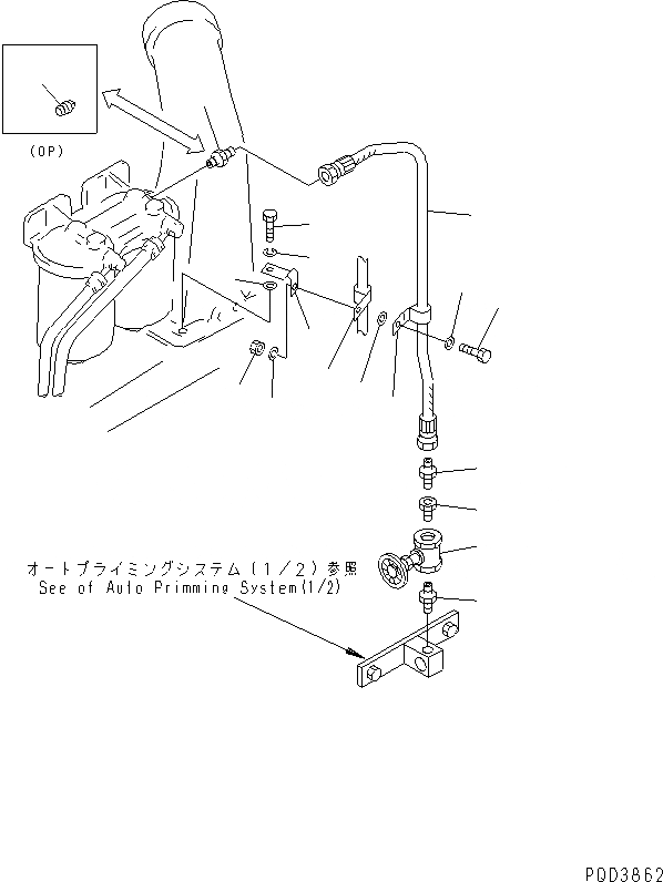 Схема запчастей Komatsu SA6D155-4A-35 - СИСТЕМА ПОДОГРЕВА ВПУСКН. КОЛЛЕКТОРА (/)(№7-) ТОПЛИВН. СИСТЕМА