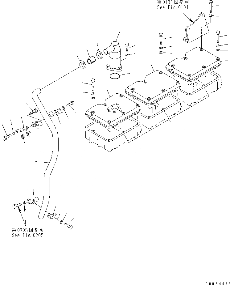 Схема запчастей Komatsu SA6D155-4A - КРЫШКА КОРОМЫСЛА ГОЛОВКА ЦИЛИНДРОВ