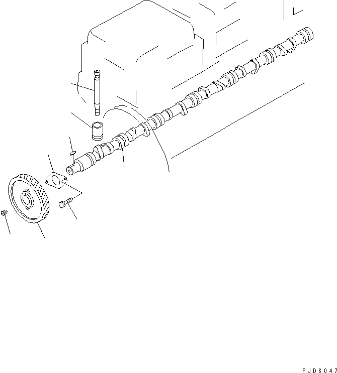 Схема запчастей Komatsu SA6D155-4A - РАСПРЕДВАЛ И ТОЛКАТЕЛЬ БЛОК ЦИЛИНДРОВ
