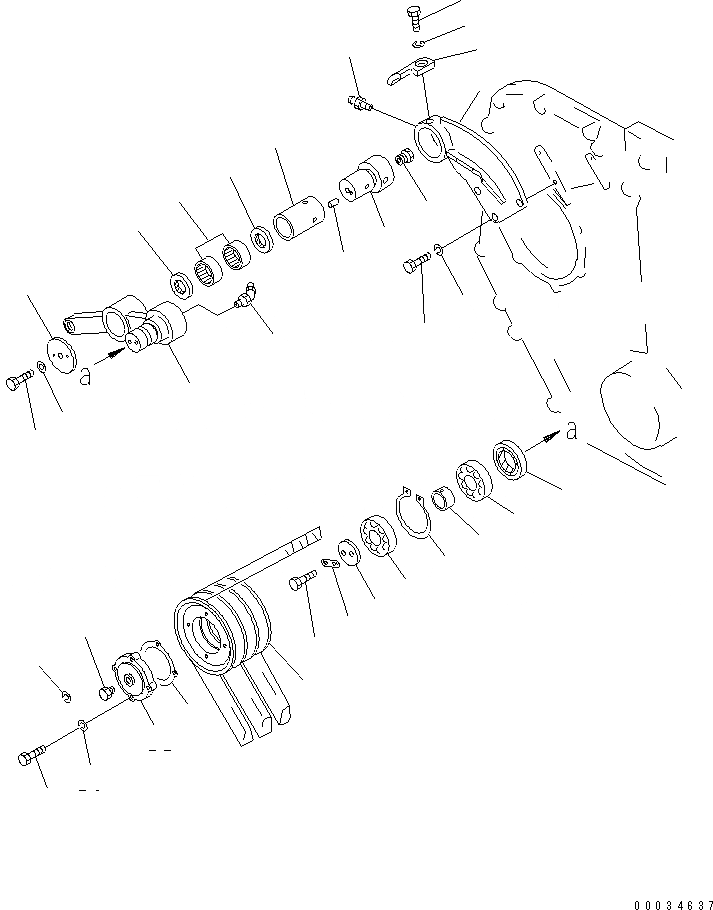 Схема запчастей Komatsu SA6D155-4A - НАТЯЖНОЙ РОЛИК СИСТЕМА ОХЛАЖДЕНИЯ