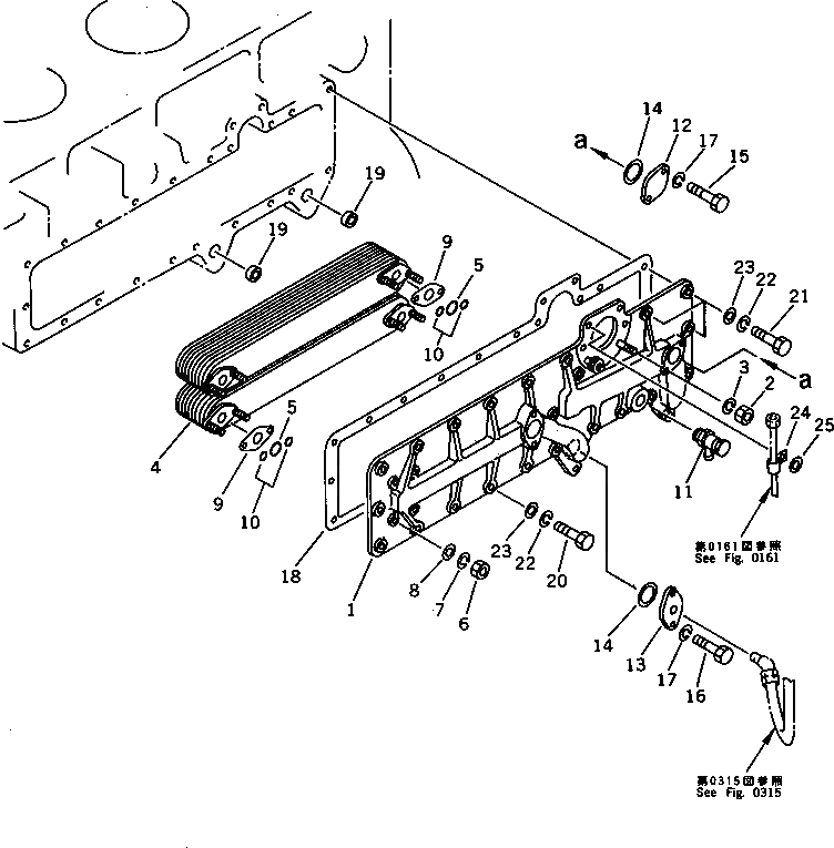 Схема запчастей Komatsu SA6D155-4A - СИСТЕМА СМАЗКИ МАСЛООХЛАДИТЕЛЬ СИСТЕМА СМАЗКИ МАСЛ. СИСТЕМА