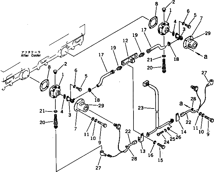 Схема запчастей Komatsu SA6D155-4A - СИСТЕМА ПОДОГРЕВА ВПУСКН. КОЛЛЕКТОРА (/) ТОПЛИВН. СИСТЕМА
