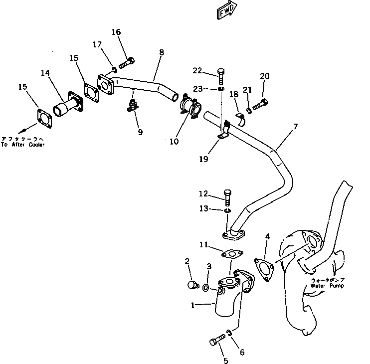Схема запчастей Komatsu SA6D155-4A - ВОДЯНАЯ ПОМПА (/) СИСТЕМА ОХЛАЖДЕНИЯ