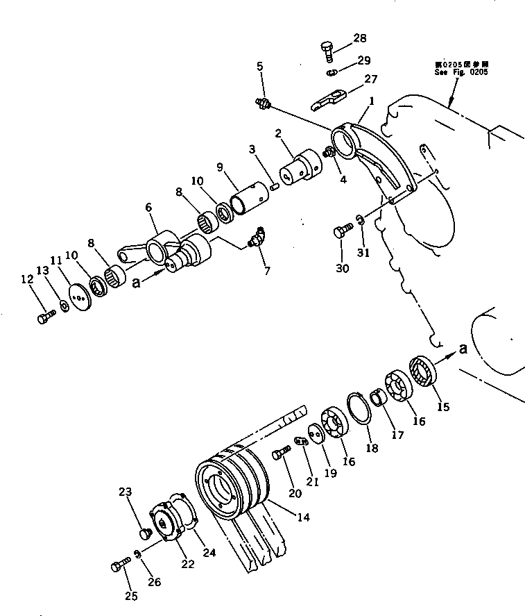 Схема запчастей Komatsu SA6D155-4A - НАТЯЖНОЙ РОЛИК СИСТЕМА ОХЛАЖДЕНИЯ