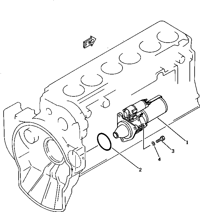 Схема запчастей Komatsu SA6D155-4A - СТАРТЕР И КРЕПЛЕНИЕ ЭЛЕКТРИКА