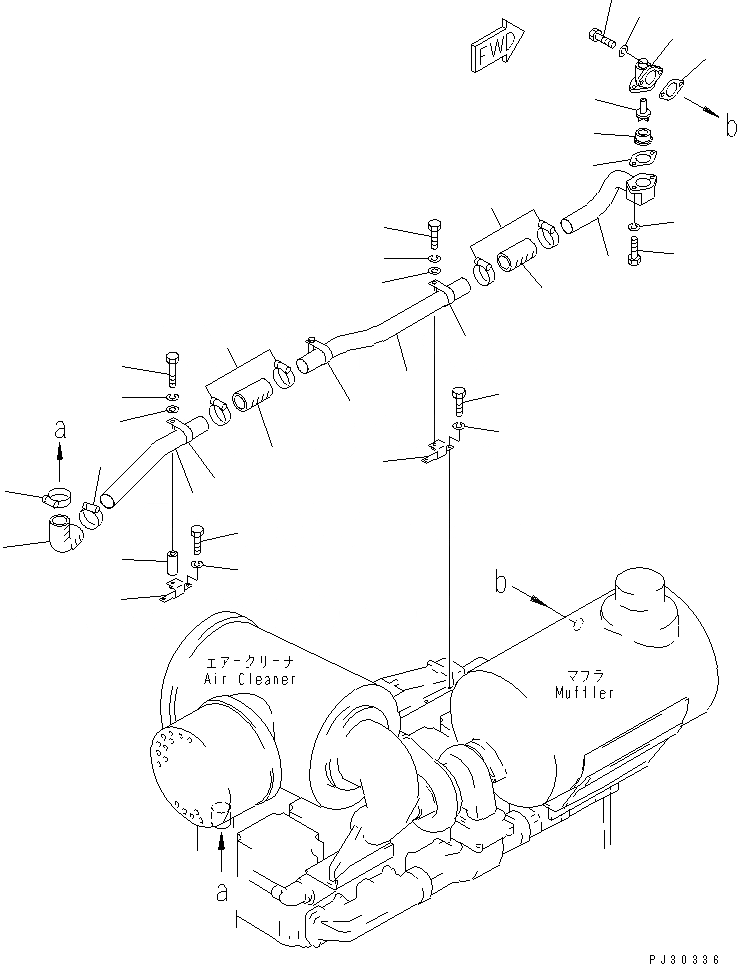 Схема запчастей Komatsu SA6D170-B-1B - СИСТЕМА ТРУБ ГЛУШИТЕЛЯ ГОЛОВКА ЦИЛИНДРОВ