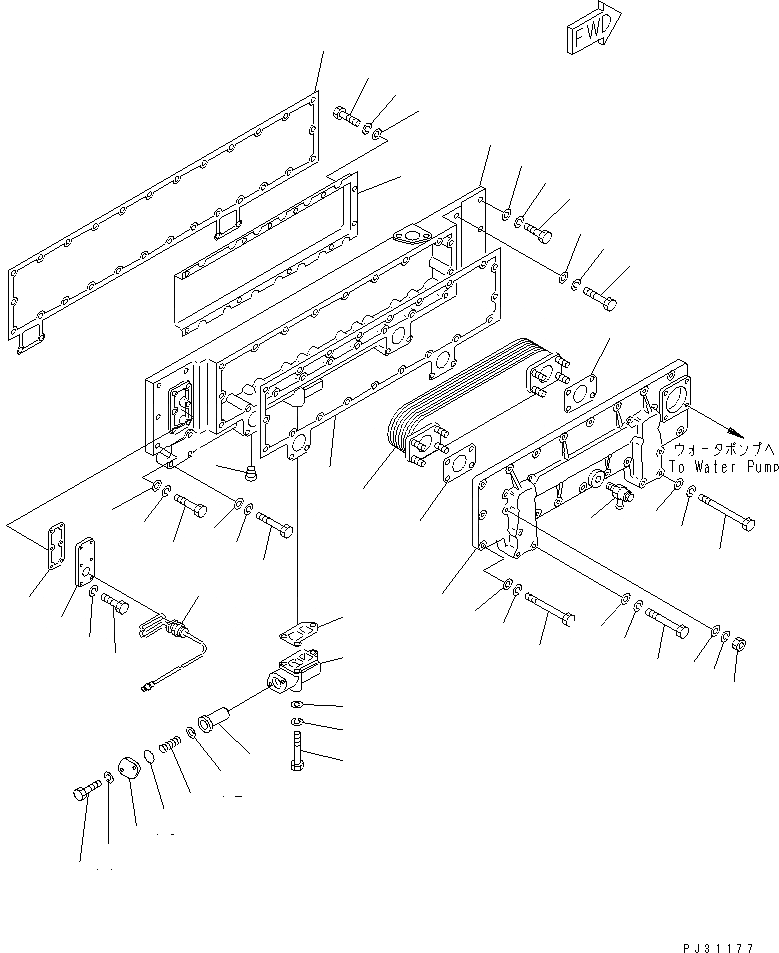 Схема запчастей Komatsu SA6D170-B-1B - СИСТЕМА СМАЗКИ МАСЛООХЛАДИТЕЛЬ (МОРОЗОУСТОЙЧИВ. СПЕЦ-Я СПЕЦ-Я.) (КРОМЕ ЯПОН.) СИСТЕМА СМАЗКИ МАСЛ. СИСТЕМА