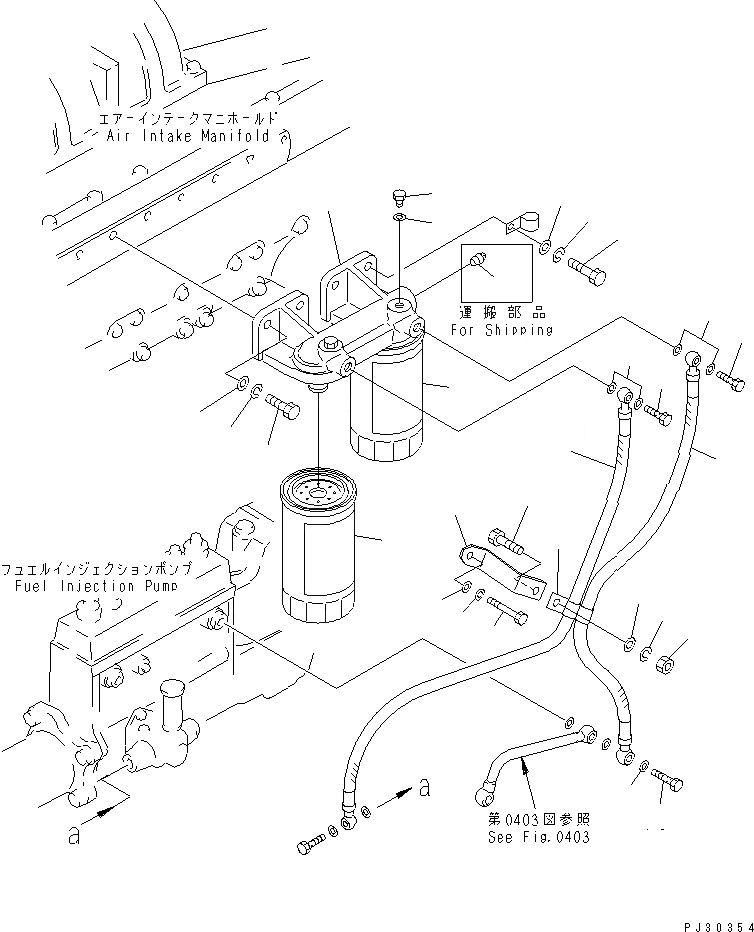 Схема запчастей Komatsu SA6D170-B-1B - ТОПЛИВН. ФИЛЬТР. И ТРУБЫ(№-) ТОПЛИВН. СИСТЕМА