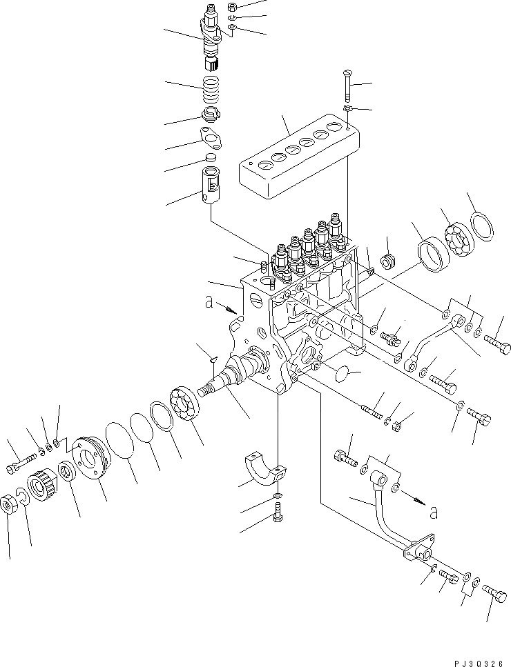 Схема запчастей Komatsu SA6D170-B-1B - ТОПЛ. НАСОС (НАСОС)(№-) ТОПЛИВН. СИСТЕМА