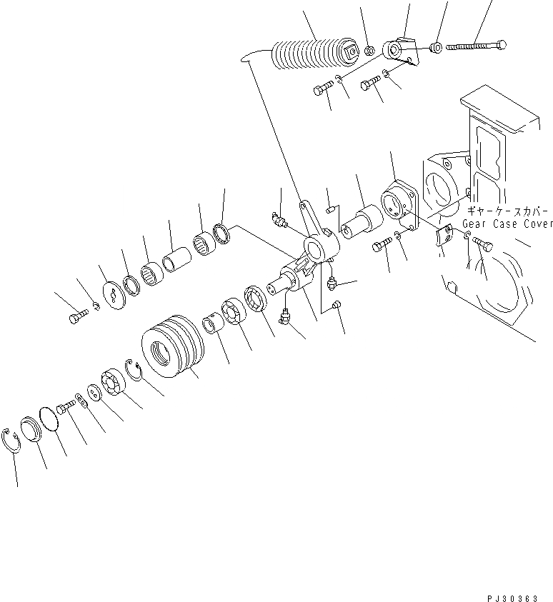 Схема запчастей Komatsu SA6D170-B-1B - НАТЯЖНОЙ РОЛИК(№-8) СИСТЕМА ОХЛАЖДЕНИЯ
