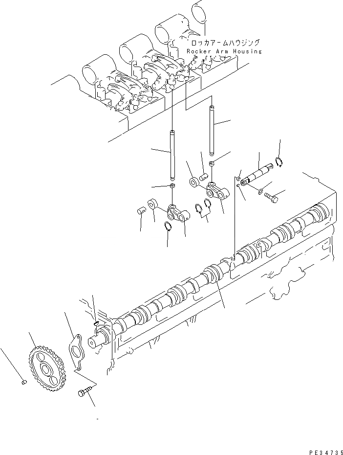 Схема запчастей Komatsu SA6D170E-2A-D - РАСПРЕДВАЛ(№9-) ДВИГАТЕЛЬ