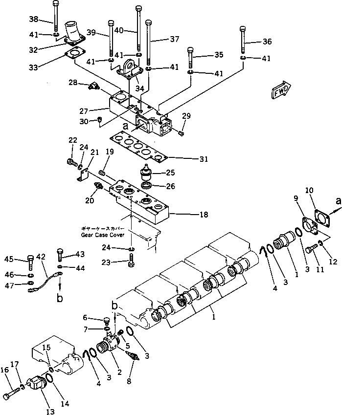 Схема запчастей Komatsu SA6D170-B-1J - ВОДЯНОЙ КОЛЛЕКТОР И ТЕРМОСТАТ ГОЛОВКА ЦИЛИНДРОВ