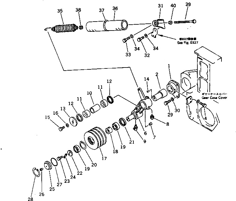 Схема запчастей Komatsu SA6D170-B-1J - НАТЯЖНОЙ РОЛИК СИСТЕМА ОХЛАЖДЕНИЯ