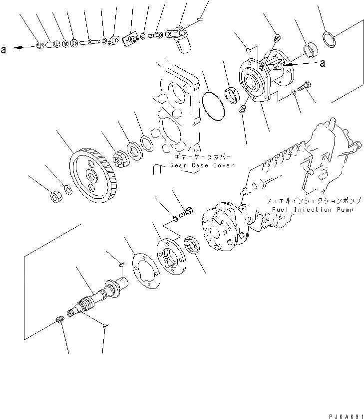 Схема запчастей Komatsu SA6D170E-2A-MC - ПРИВОД ТОПЛ. НАСОСА (МОРОЗОУСТОЙЧИВ. СПЕЦИФИКАЦИЯ) ДВИГАТЕЛЬ