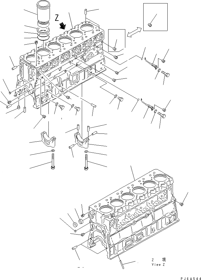 Схема запчастей Komatsu SA6D170E-2A-MC - БЛОК ЦИЛИНДРОВ(№9-) ДВИГАТЕЛЬ
