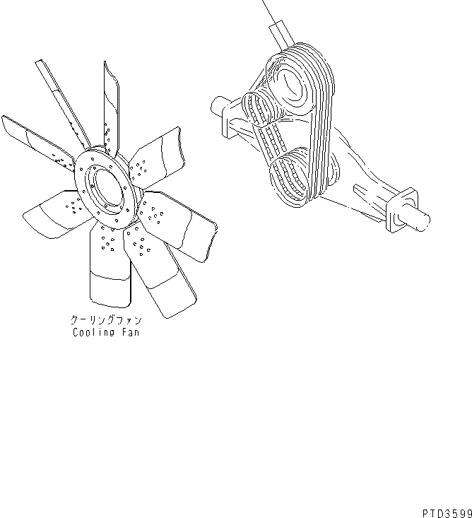 Схема запчастей Komatsu SA6D170E-2A-MC - РЕМЕНЬ ВЕНТИЛЯТОРА (РЕВЕРСИВН. СПЕЦ-Я.)(№97-) ДВИГАТЕЛЬ