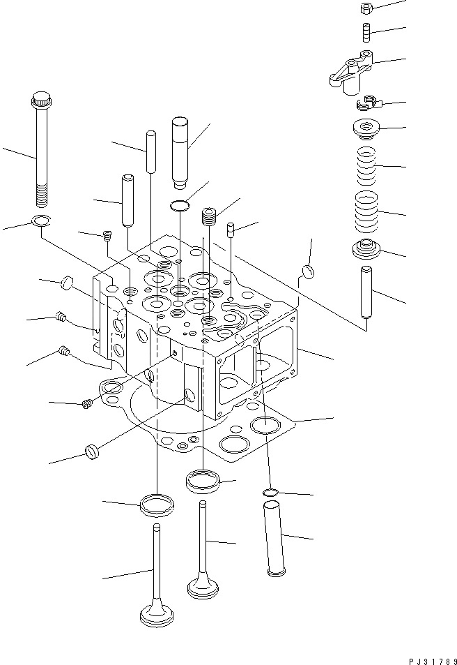 Схема запчастей Komatsu SA6D170-A-1C - ГОЛОВКА ЦИЛИНДРОВ (TWIN ТУРБОНАГНЕТАТЕЛЬ)(№9-8) ГОЛОВКА ЦИЛИНДРОВ