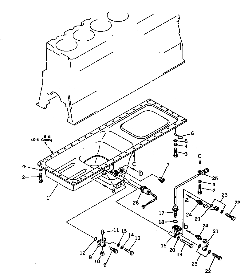 Схема запчастей Komatsu SA6D170-A-1C - МАСЛЯНЫЙ ПОДДОН (МОРОЗОУСТОЙЧИВ. СПЕЦИФИКАЦИЯ.)(№77-8) БЛОК ЦИЛИНДРОВ