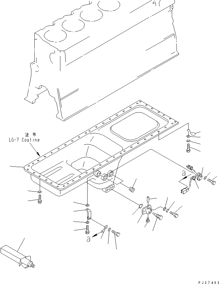Схема запчастей Komatsu SA6D170-A-1T - МАСЛЯНЫЙ ПОДДОН БЛОК ЦИЛИНДРОВ