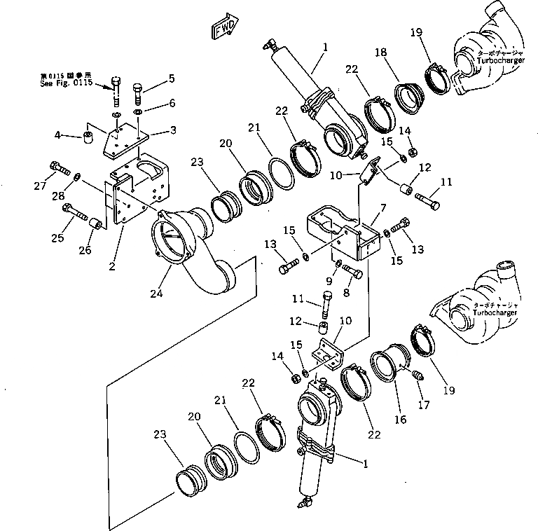 Схема запчастей Komatsu SA6D170-A-1P - ГОРНЫЙ ТОРМОЗ И КРЕПЛЕНИЕ(№-) ГОЛОВКА ЦИЛИНДРОВ