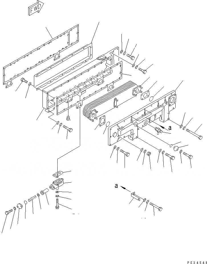 Схема запчастей Komatsu SA6D170-B-1F-SP - СИСТЕМА СМАЗКИ МАСЛООХЛАДИТЕЛЬ СИСТЕМА СМАЗКИ МАСЛ. СИСТЕМА